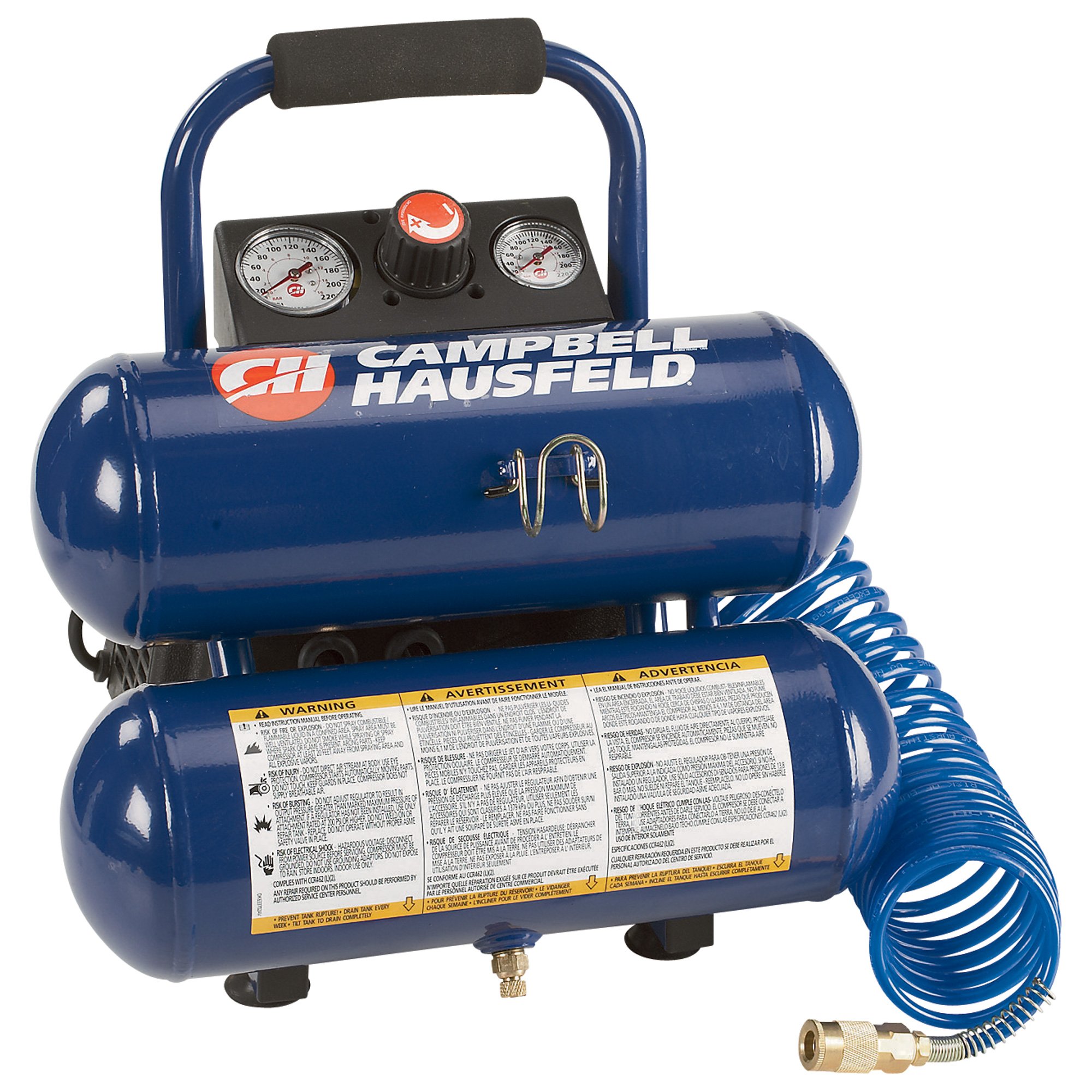 Campbell Hausfeld Oil-Free Twin Stack Air Compressor — 1 HP, 2-Gallon, Model# FP209500RB